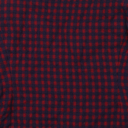 Vivella Womens Red Plaid  Overcoat Jacket Size 12