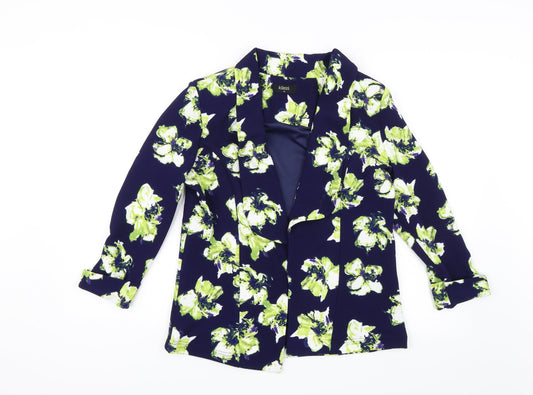 Klass Womens Blue Floral  Jacket  Size 12