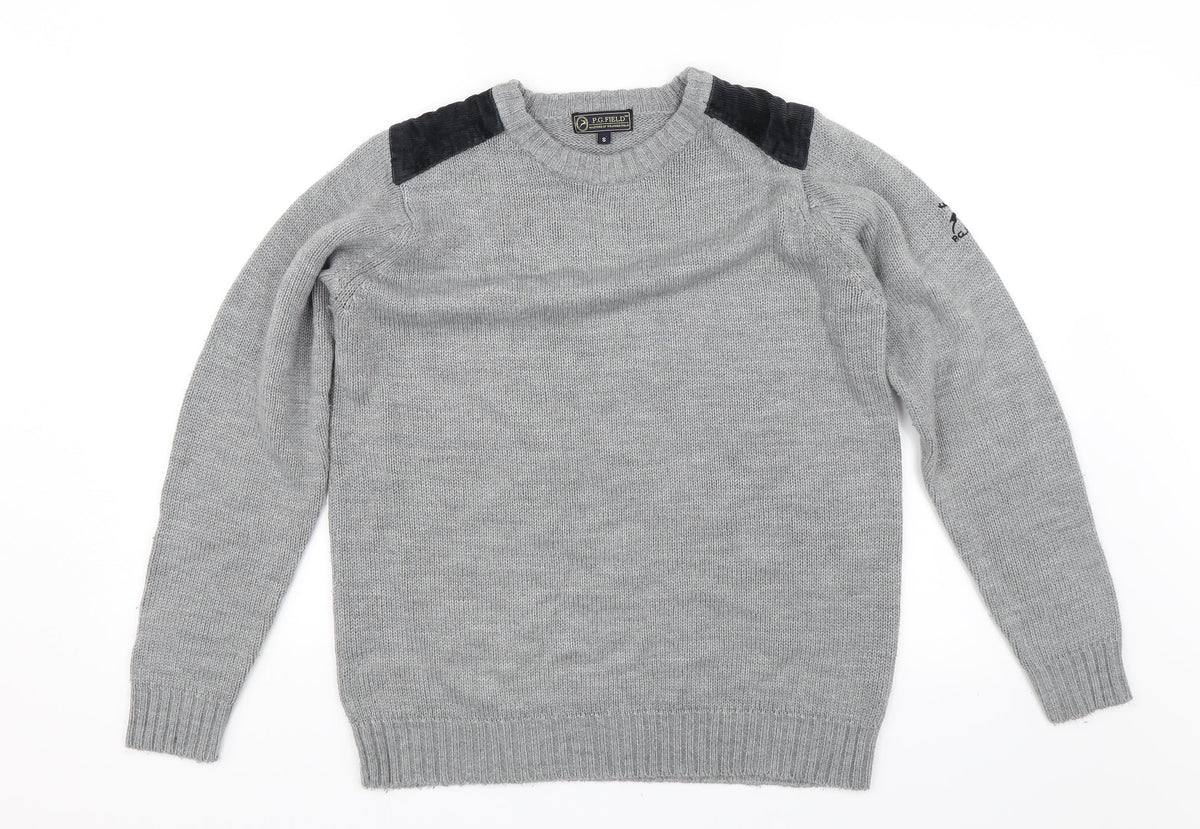 P.J. Field Mens Grey   Pullover Jumper Size S