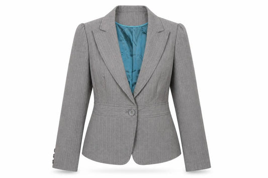 George Womens Grey Striped  Jacket Blazer Size 14