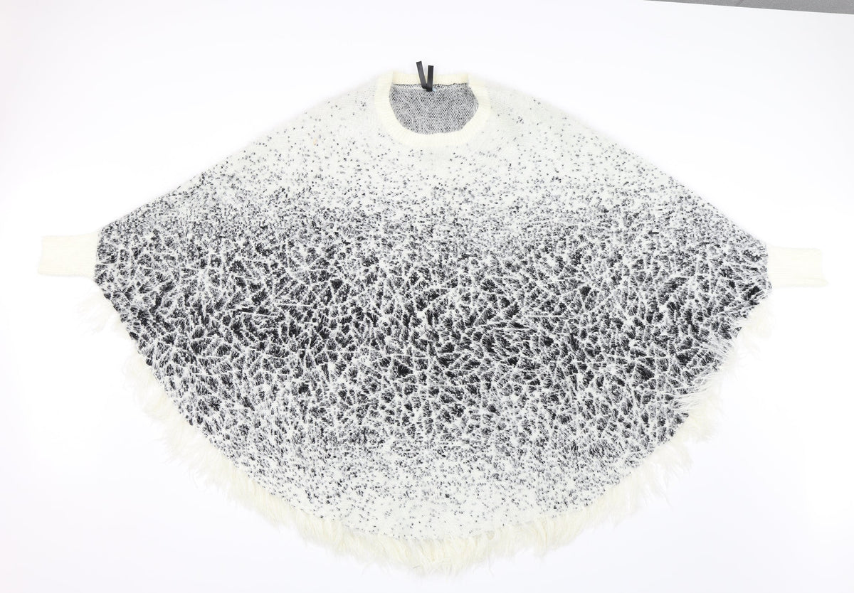S.N Moda Womens White   Cape Jumper One Size