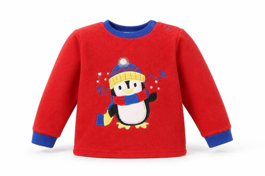 M&Co Baby Red   Pullover Jumper Size 18-24 Months  - Penguin