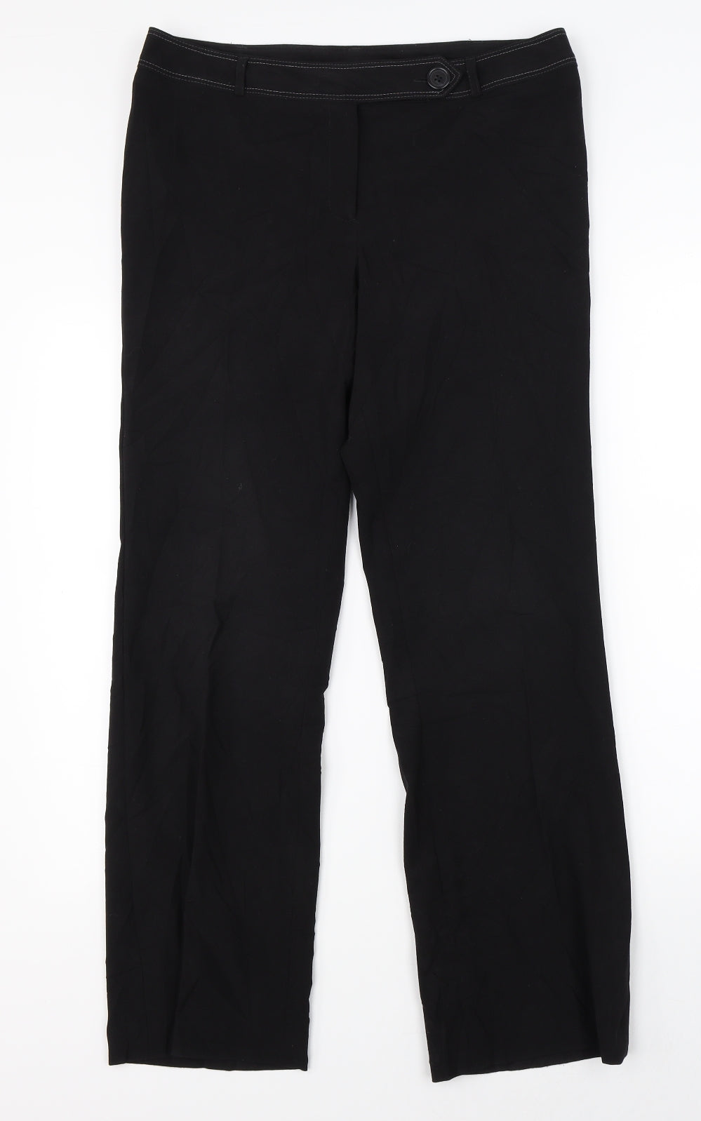 Womens UK Size 12 Dorothy Perkins Regular Fit Dress Pants Black Trousers