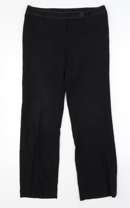 Womens UK Size 12 Dorothy Perkins Regular Fit Dress Pants Black Trousers