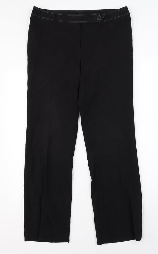 Womens UK Size 12 Dorothy Perkins Regular Fit Dress Pants Black Trousers