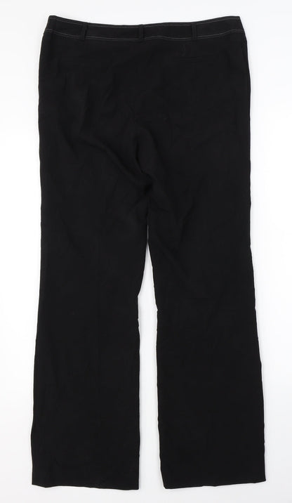 Womens UK Size 12 Dorothy Perkins Regular Fit Dress Pants Black Trousers