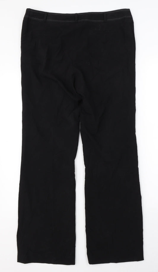 Womens UK Size 12 Dorothy Perkins Regular Fit Dress Pants Black Trousers