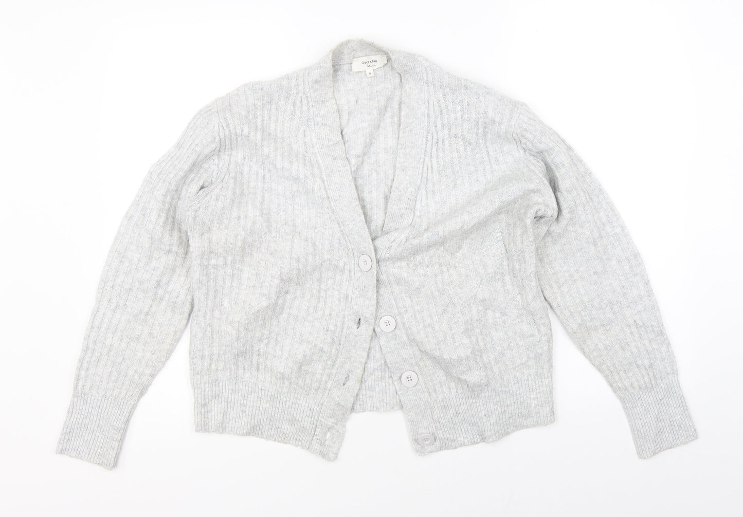 Womens UK Size S Grace & Mila Grey Cardigan Jumper