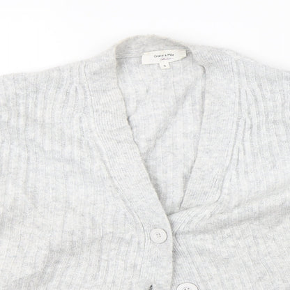Womens UK Size S Grace & Mila Grey Cardigan Jumper