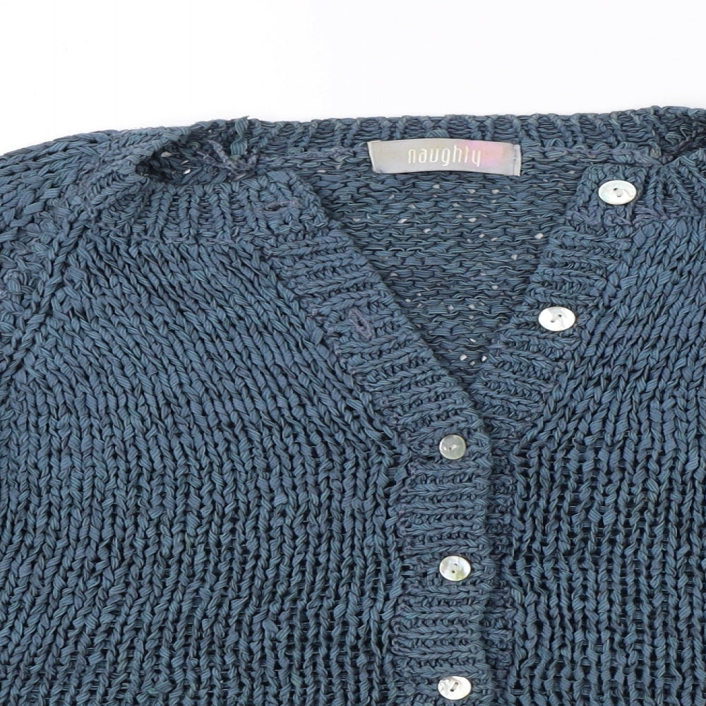 Naughty Womens Blue   Cardigan Jumper Size 14