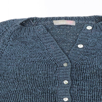 Naughty Womens Blue   Cardigan Jumper Size 14
