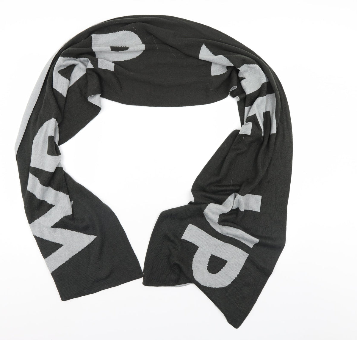 Front view of Preworn unisex grey scarf
