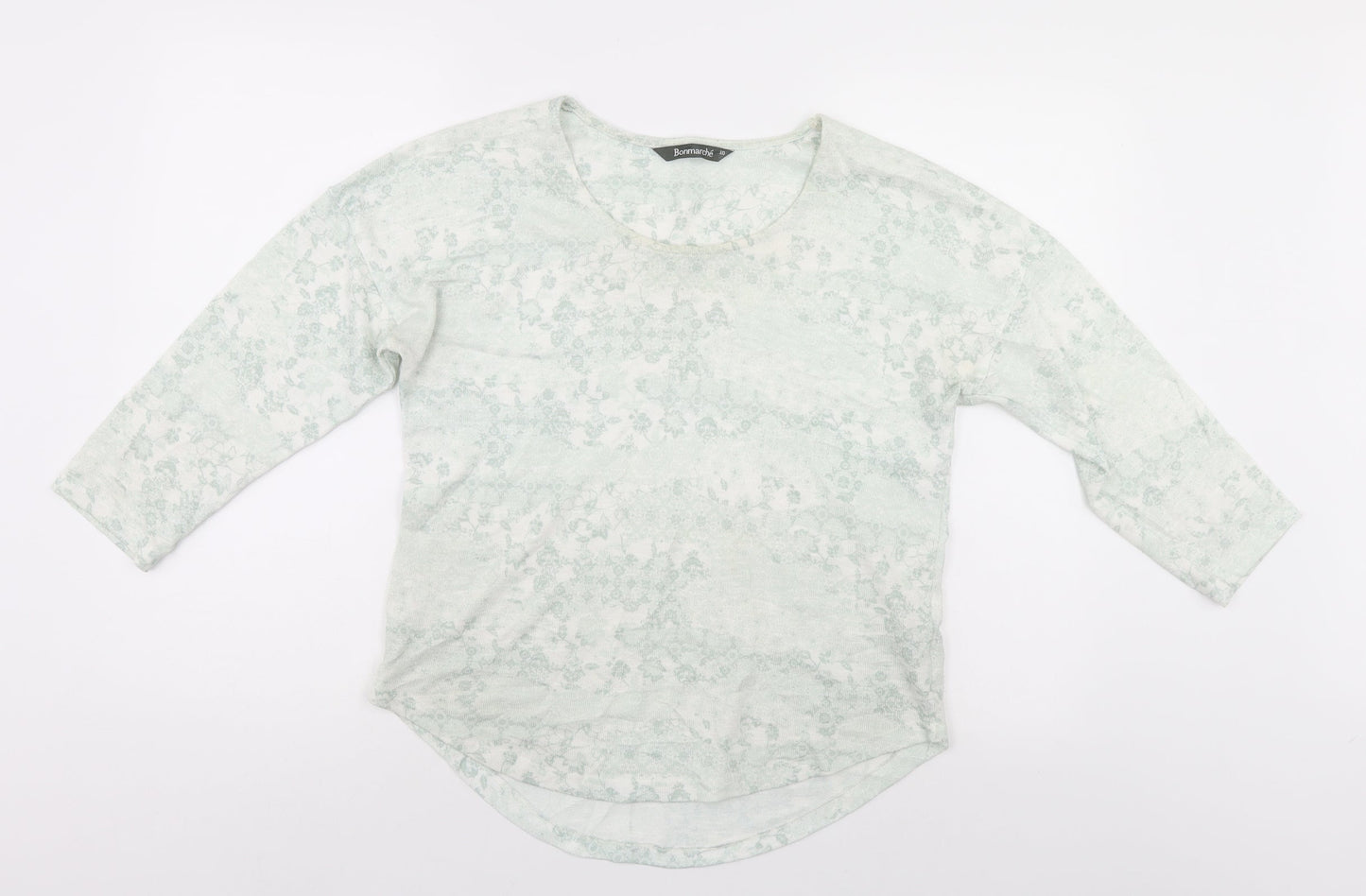 Bonmarché Womens Green Floral  Basic Blouse Size 10