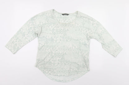 Bonmarché Womens Green Floral  Basic Blouse Size 10