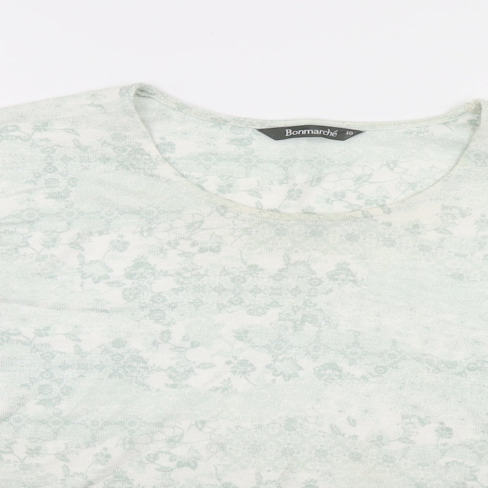 Bonmarché Womens Green Floral  Basic Blouse Size 10