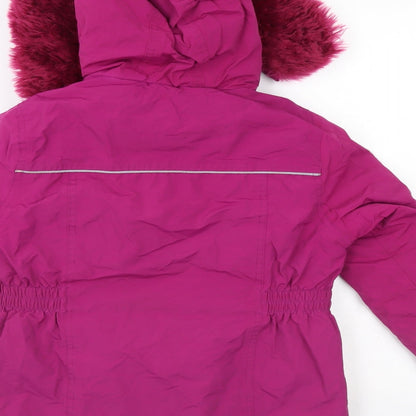 Brand and care label for Authentic outerware collection girls’ purple parka coat