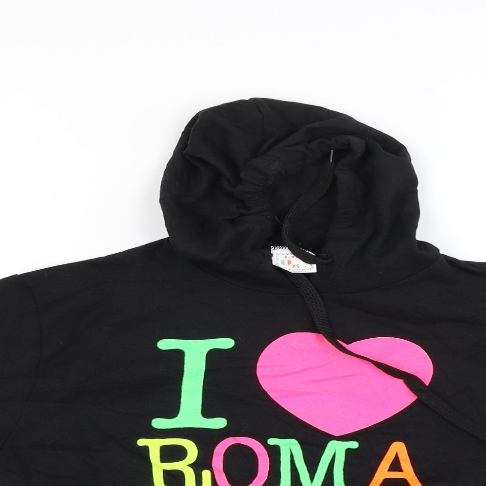 ITS Boys Black   Pullover Hoodie Size XS  - I love Roma