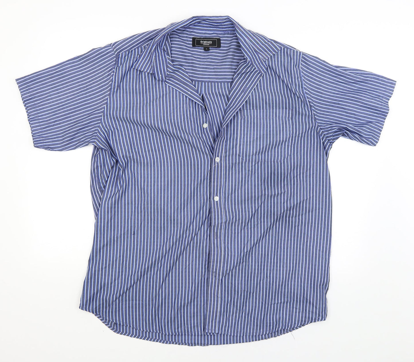 Womens UK Size L Originals Blue Basic Button-Up