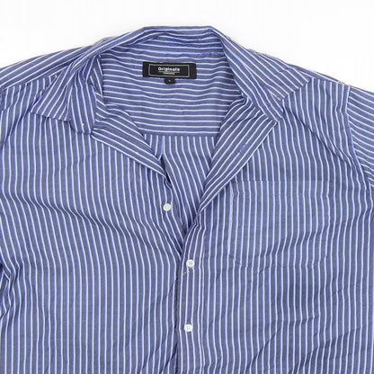 Womens UK Size L Originals Blue Basic Button-Up