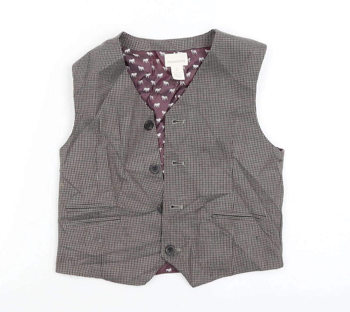 Additional front view of Monsoon boys’ grey jacket, size 9, years