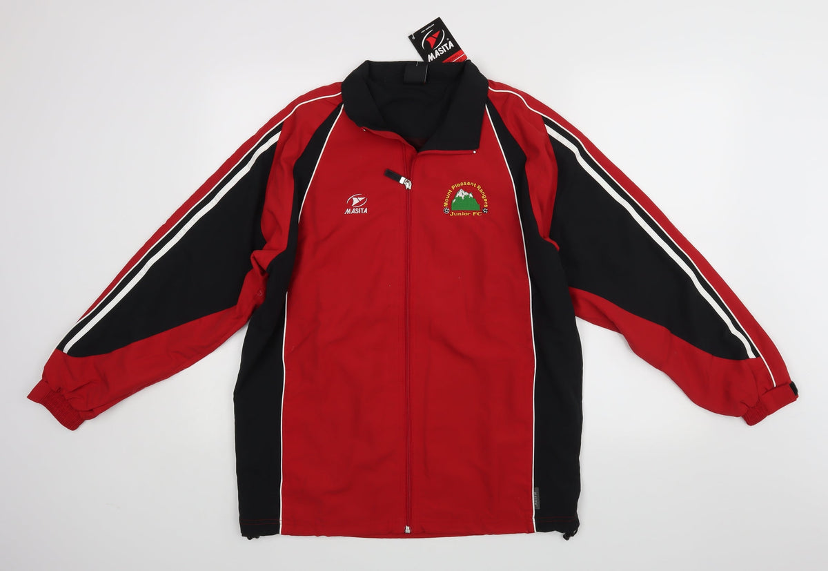 Additional front view of Masita boys’ red jacket, size 15, years