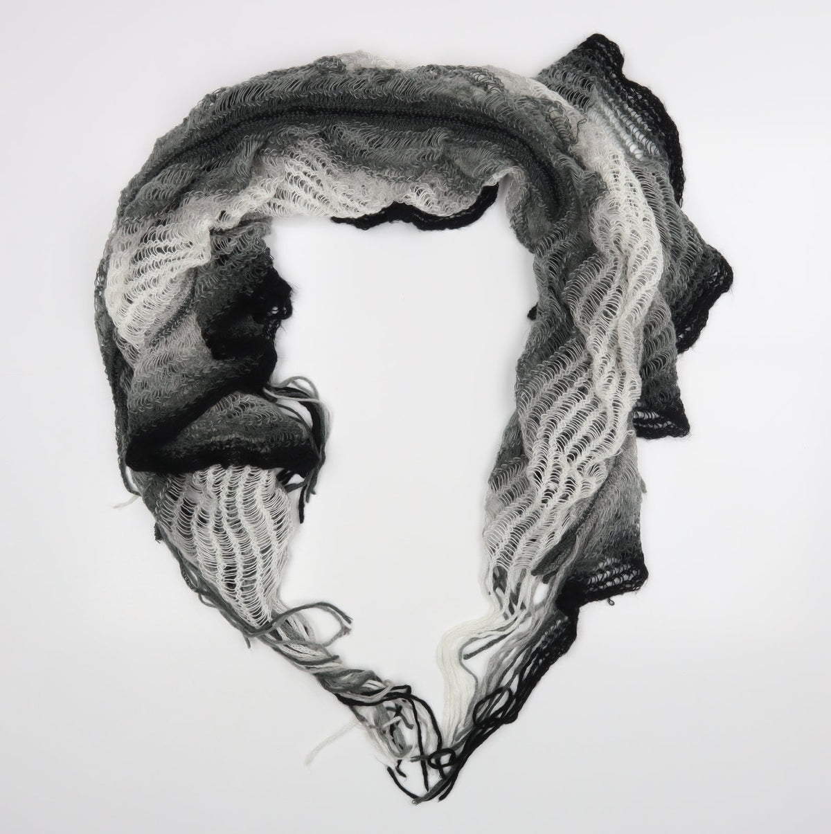 Front view of Evie unisex black scarf