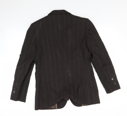NEXT Womens Brown Striped  Jacket Suit Jacket Size 12