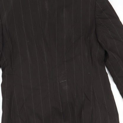 NEXT Womens Brown Striped  Jacket Suit Jacket Size 12