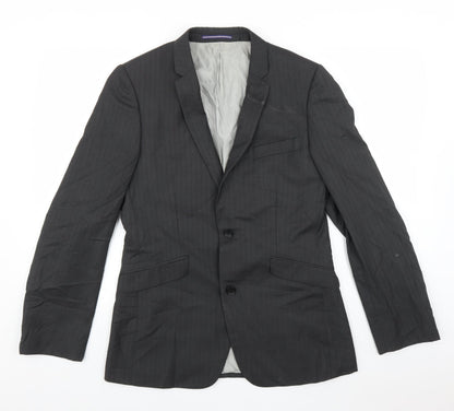 Mens UK Size 38 Topman Regular Black Suit Jacket