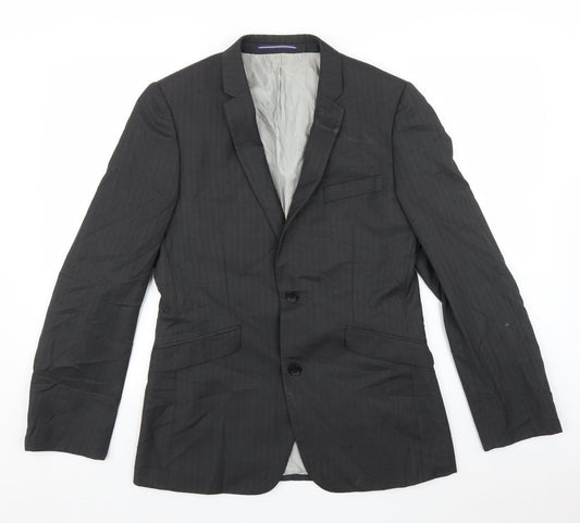 Mens UK Size 38 Topman Regular Black Suit Jacket
