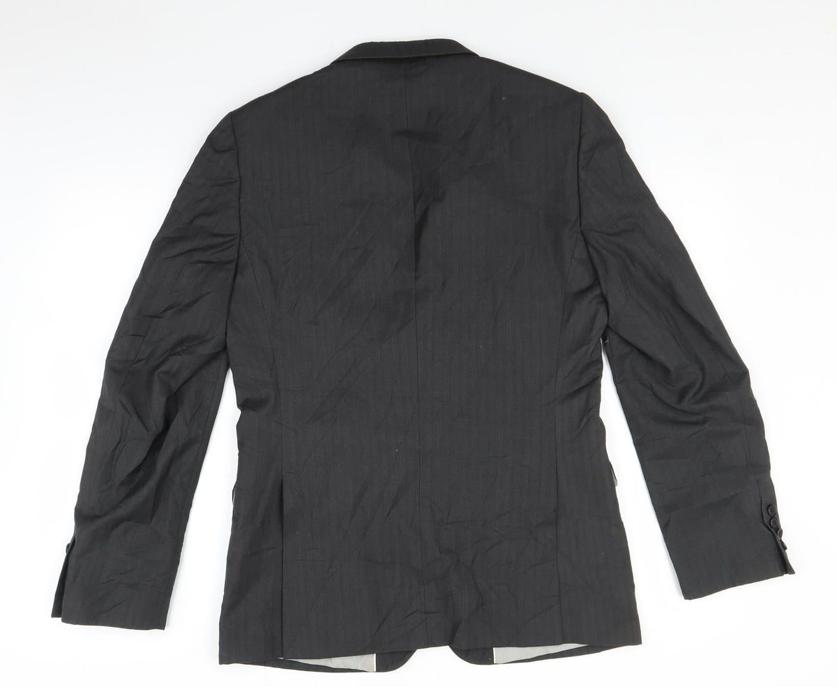 Mens UK Size 38 Topman Regular Black Suit Jacket