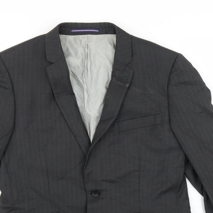 Mens UK Size 38 Topman Regular Black Suit Jacket