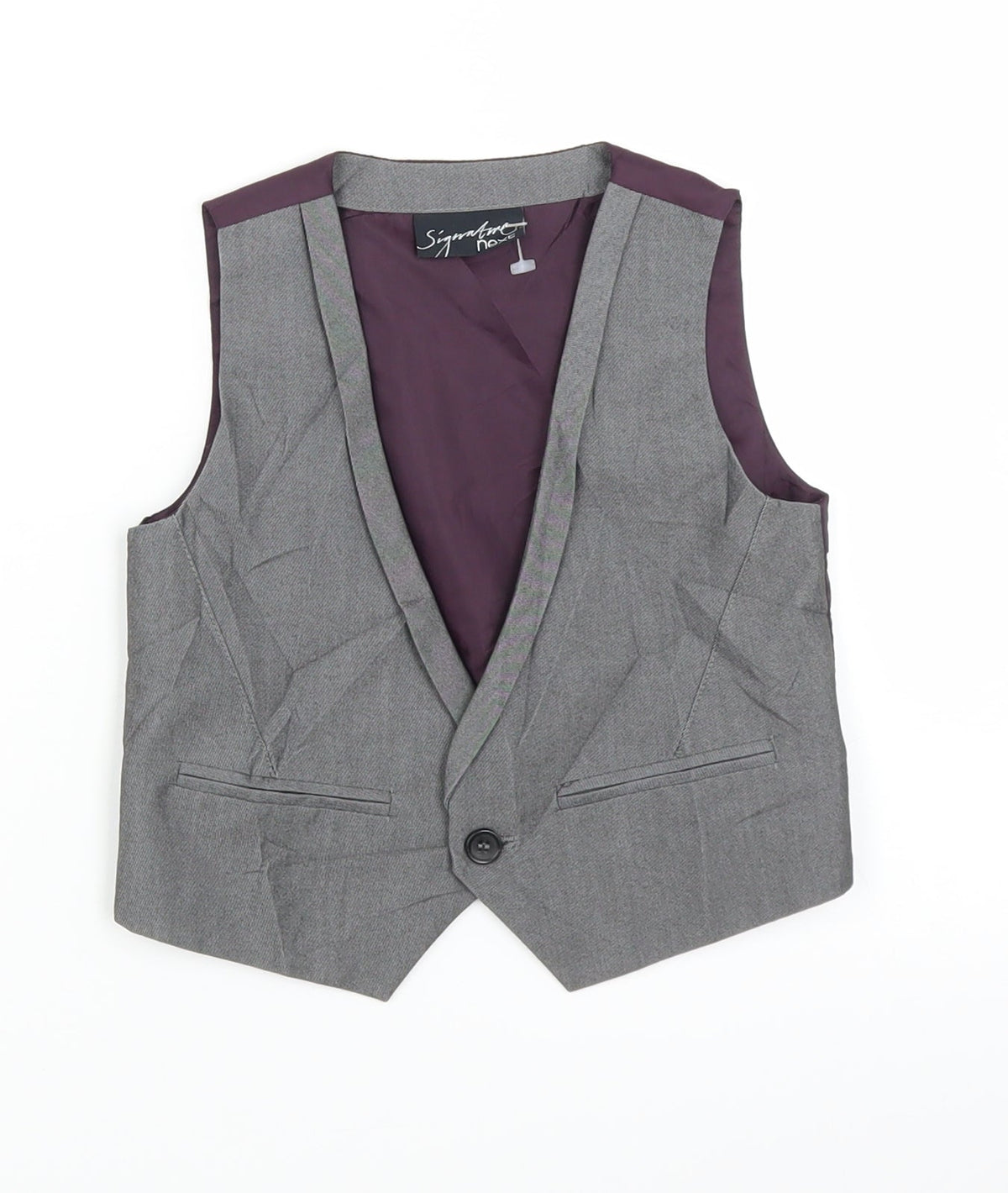 Additional front view of Next boys’ grey basic button-up, size 12-18, months