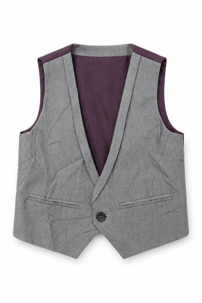 Front view of Next boys’ grey basic button-up, size 12-18, months