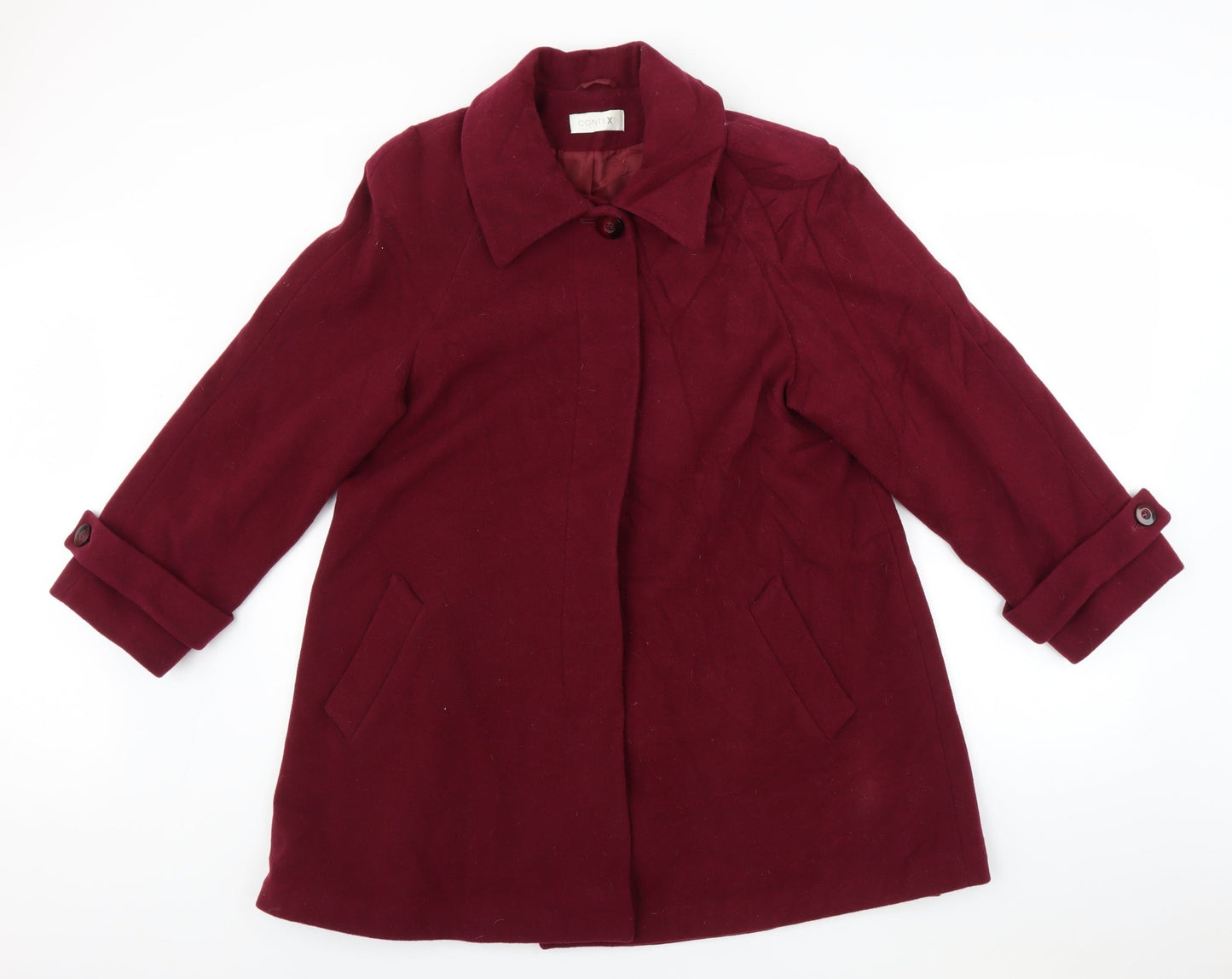 Womens UK Size 10 CONTEXT Red Overcoat