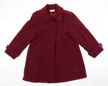 Womens UK Size 10 CONTEXT Red Overcoat