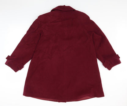 Womens UK Size 10 CONTEXT Red Overcoat