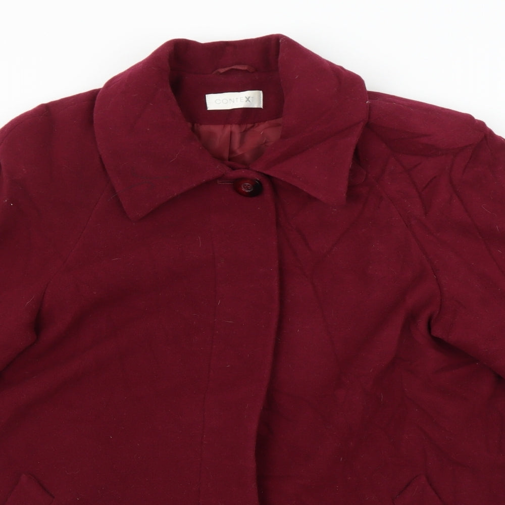 Womens UK Size 10 CONTEXT Red Overcoat
