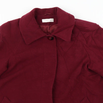Womens UK Size 10 CONTEXT Red Overcoat
