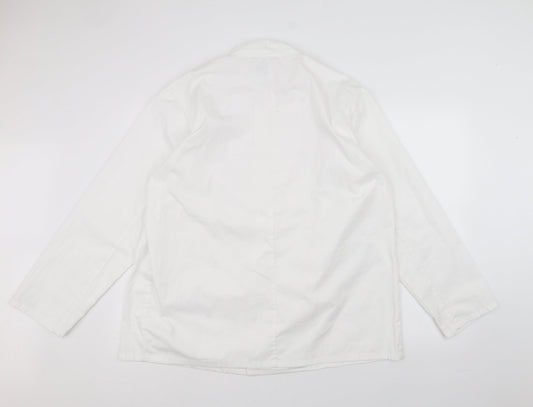 Mens UK Size L Premier White  Button-Up Long Sleeve Casual Shirt
