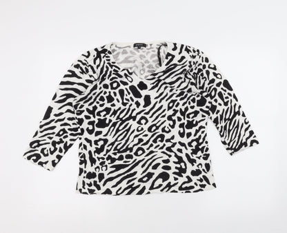 Womens UK Size 14 Papaya White Pullover Jumper