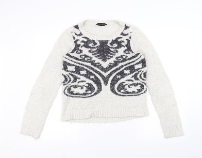 Womens UK Size 14 Dorothy Perkins White Pullover Jumper