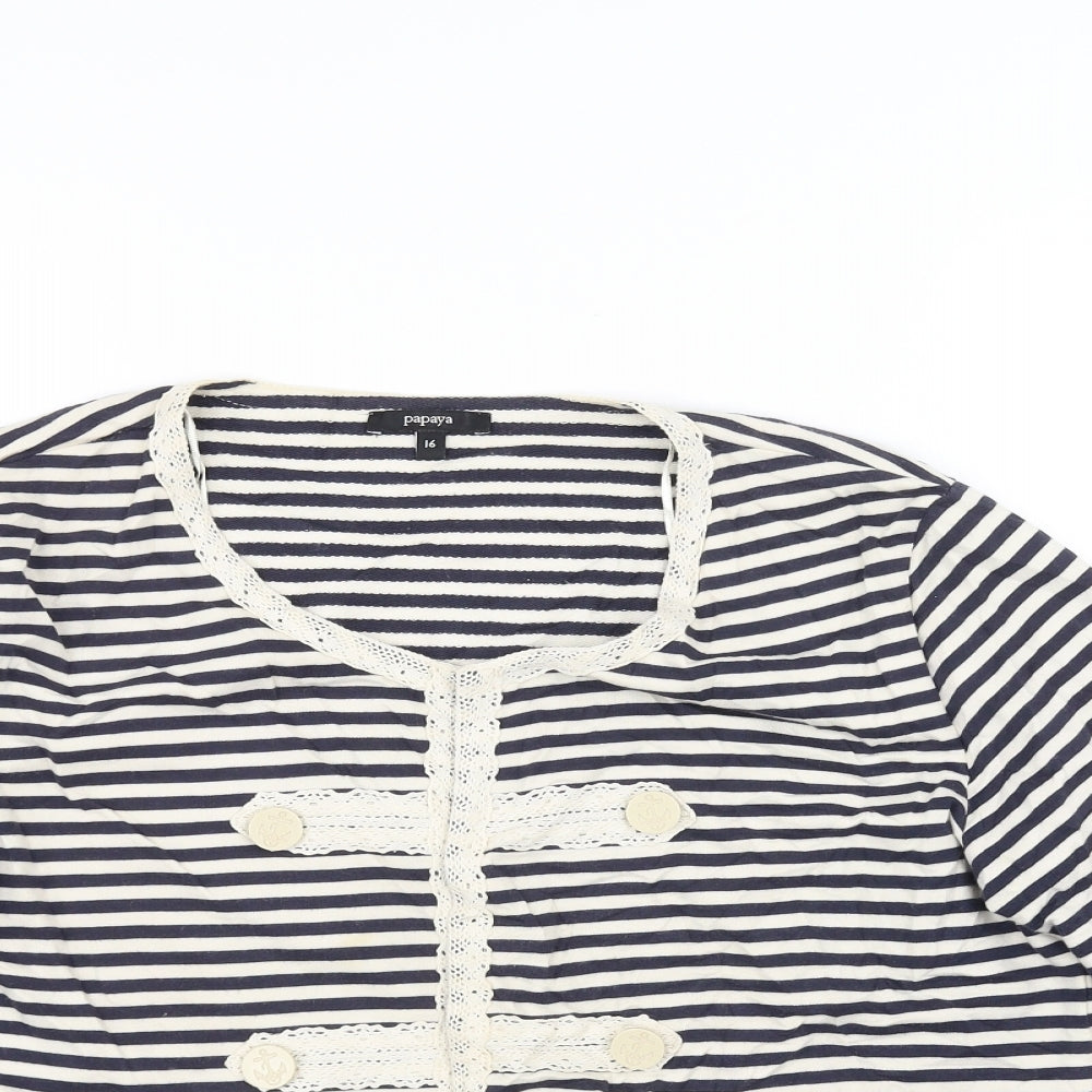 Womens UK Size 16 Papaya White Cardigan Jumper