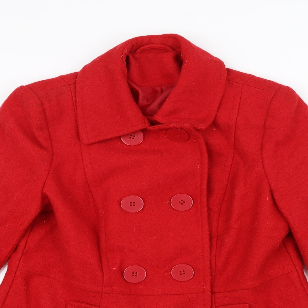 Womens UK Size 14 F&F Red Overcoat