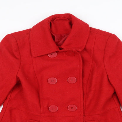 Womens UK Size 14 F&F Red Overcoat