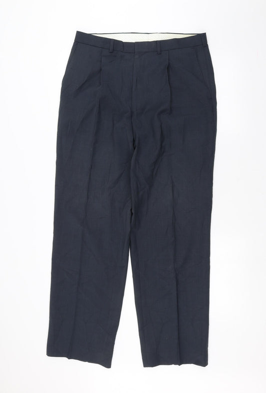 Marks and Spencer Mens Blue   Dress Pants Trousers Size 34 L28 in