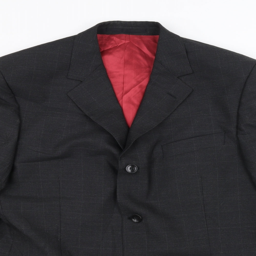 Mens UK Size 42 REMUS Regular Black Suit Jacket