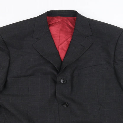 Mens UK Size 42 REMUS Regular Black Suit Jacket