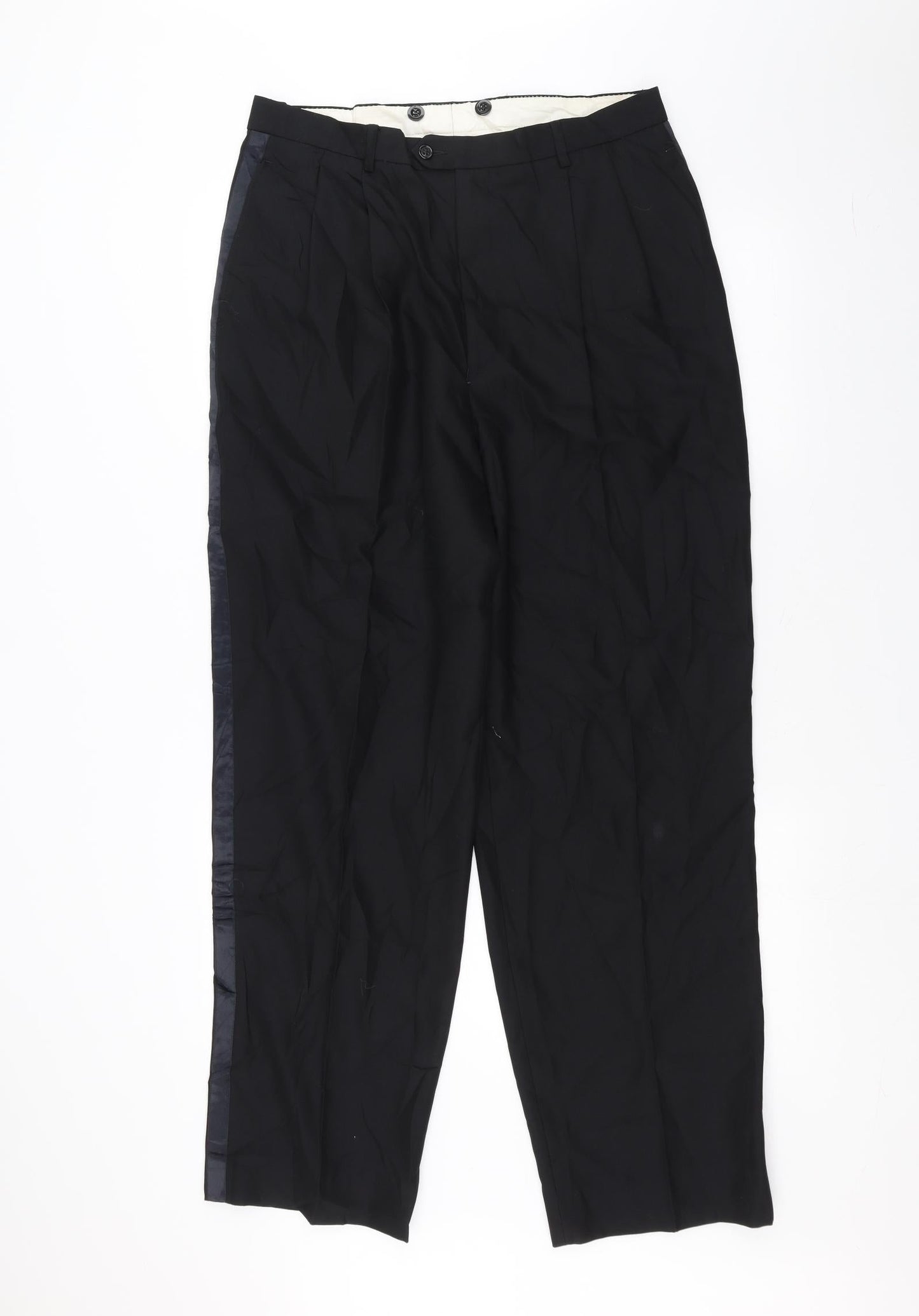 Preworn Mens Black   Dress Pants Trousers Size 34 in L30 in