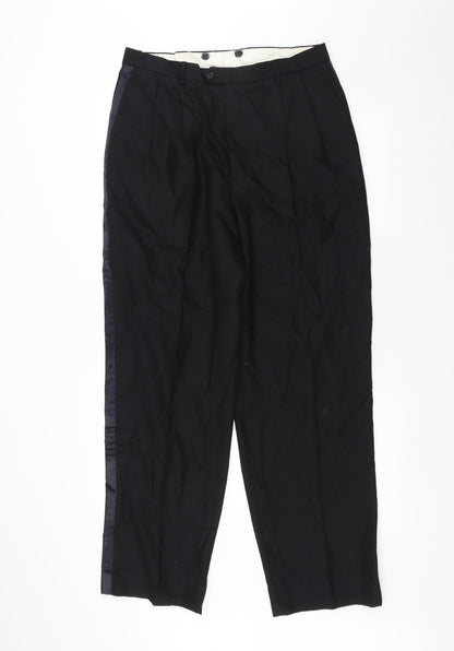 Preworn Mens Black   Dress Pants Trousers Size 34 in L30 in
